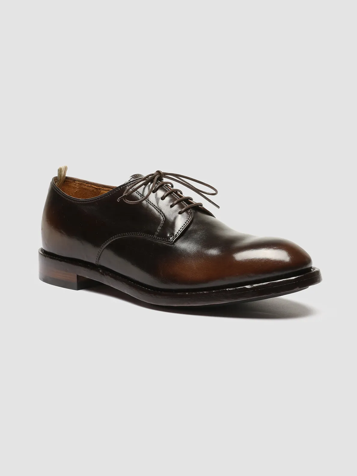TEMPLE 018 - Brown Leather Derby Shoes,Men Derby Shoes