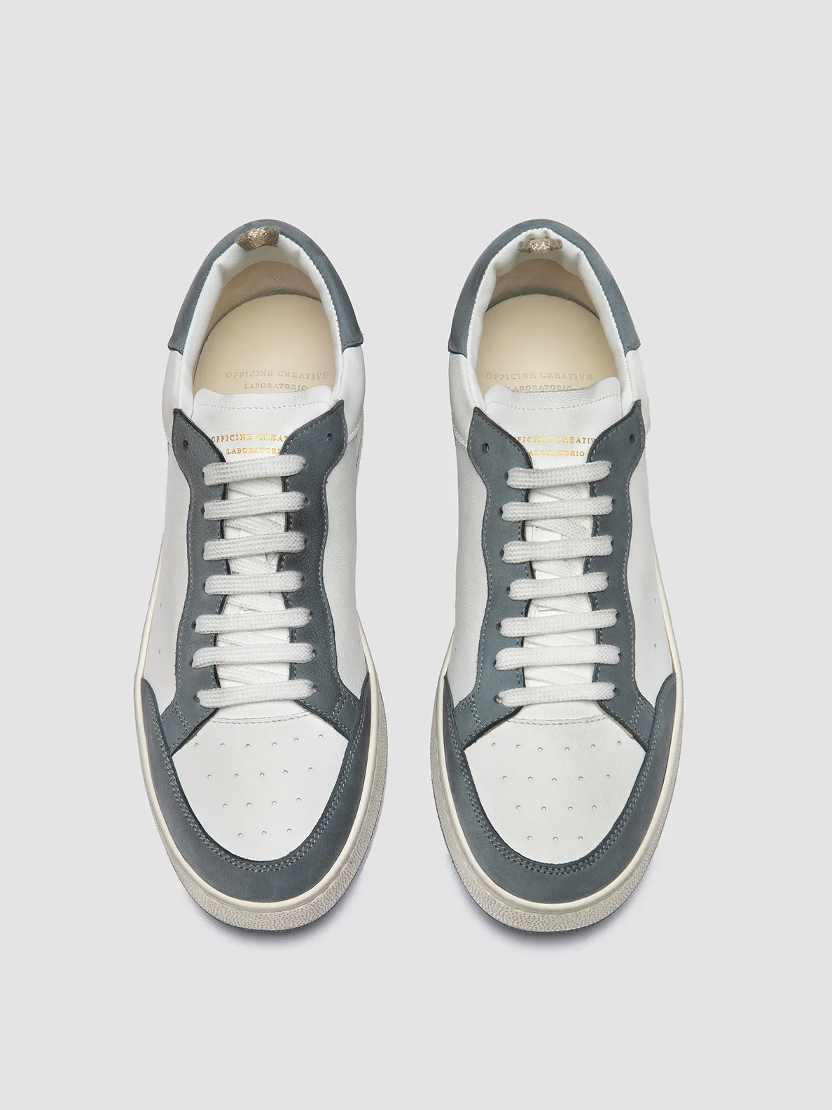 THE ANSWER 001 - White Leather and Suede Sneakers,Men