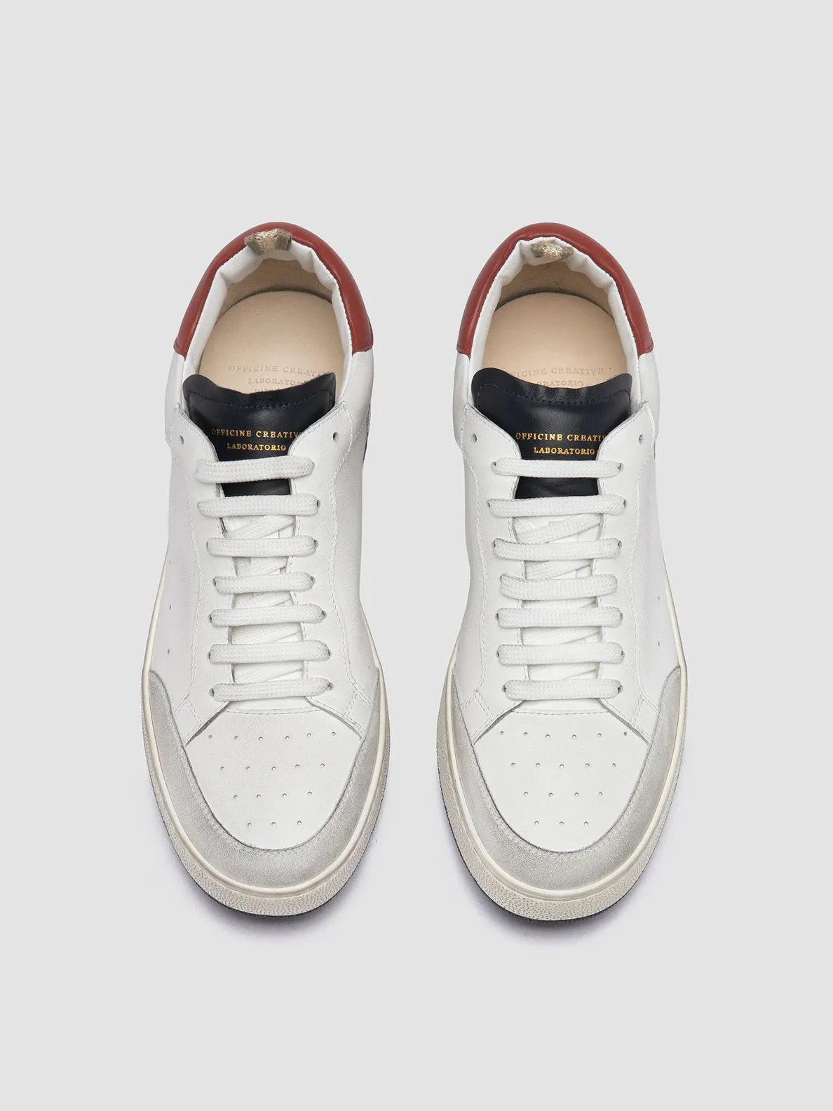 THE ANSWER 001 - White Leather and Suede Sneakers,Men