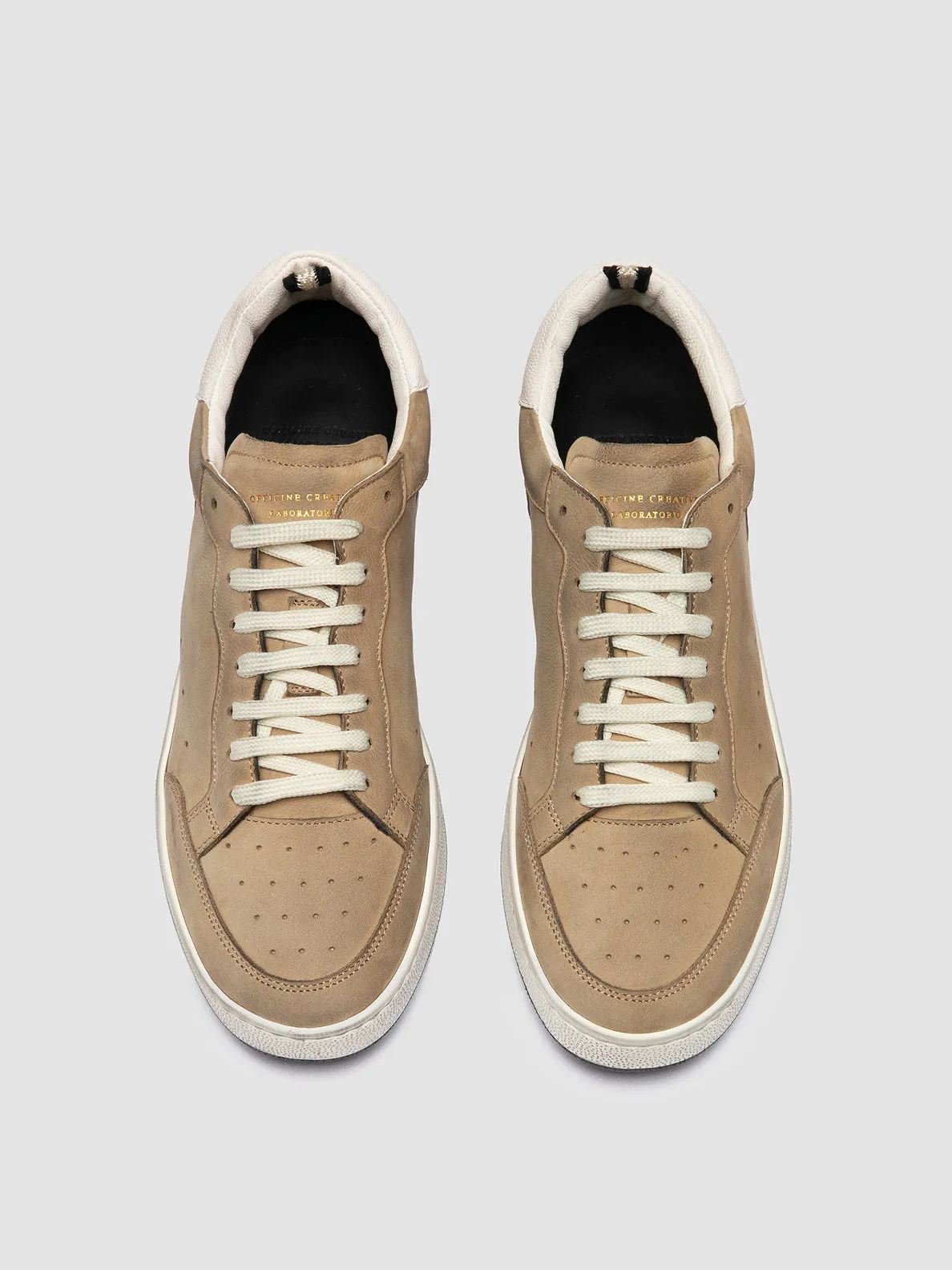 THE ANSWER 002 - Beige Leather and Suede Sneakers,Men