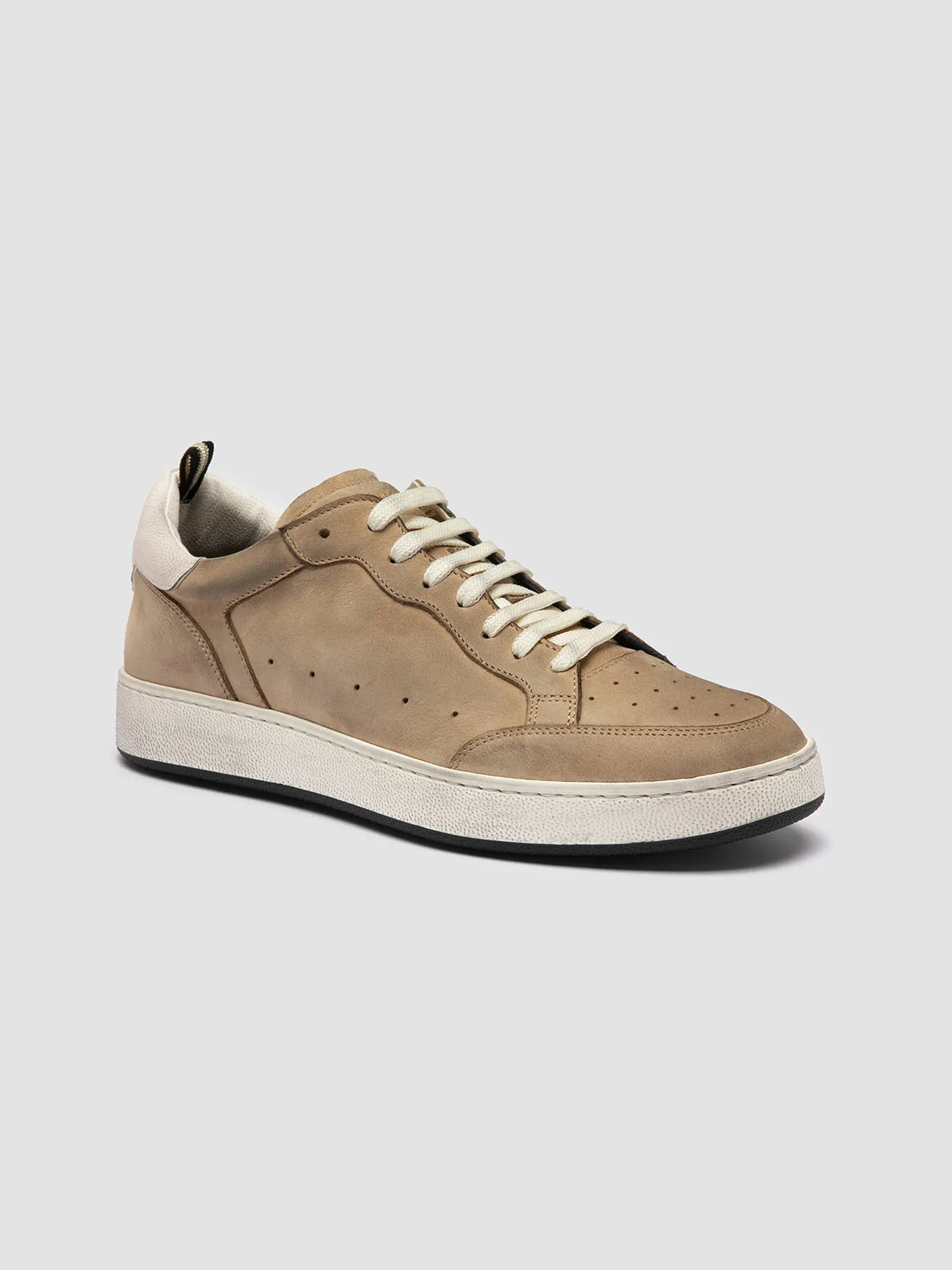 THE ANSWER 002 - Beige Leather and Suede Sneakers,Men
