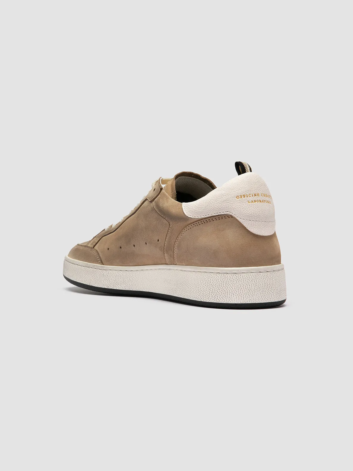 THE ANSWER 002 - Beige Leather and Suede Sneakers,Men