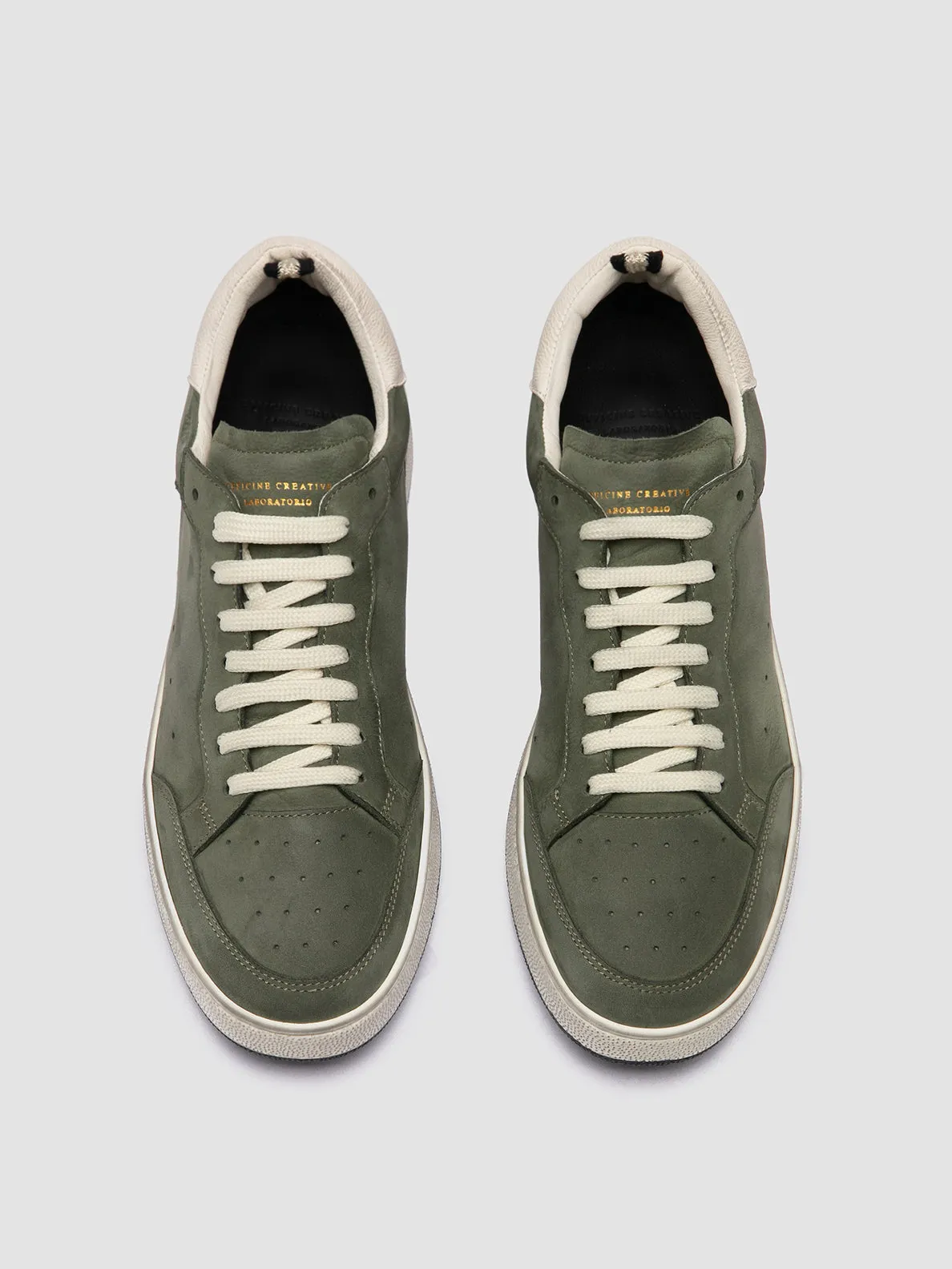 THE ANSWER 002 - Green Leather and Suede Sneakers,Men