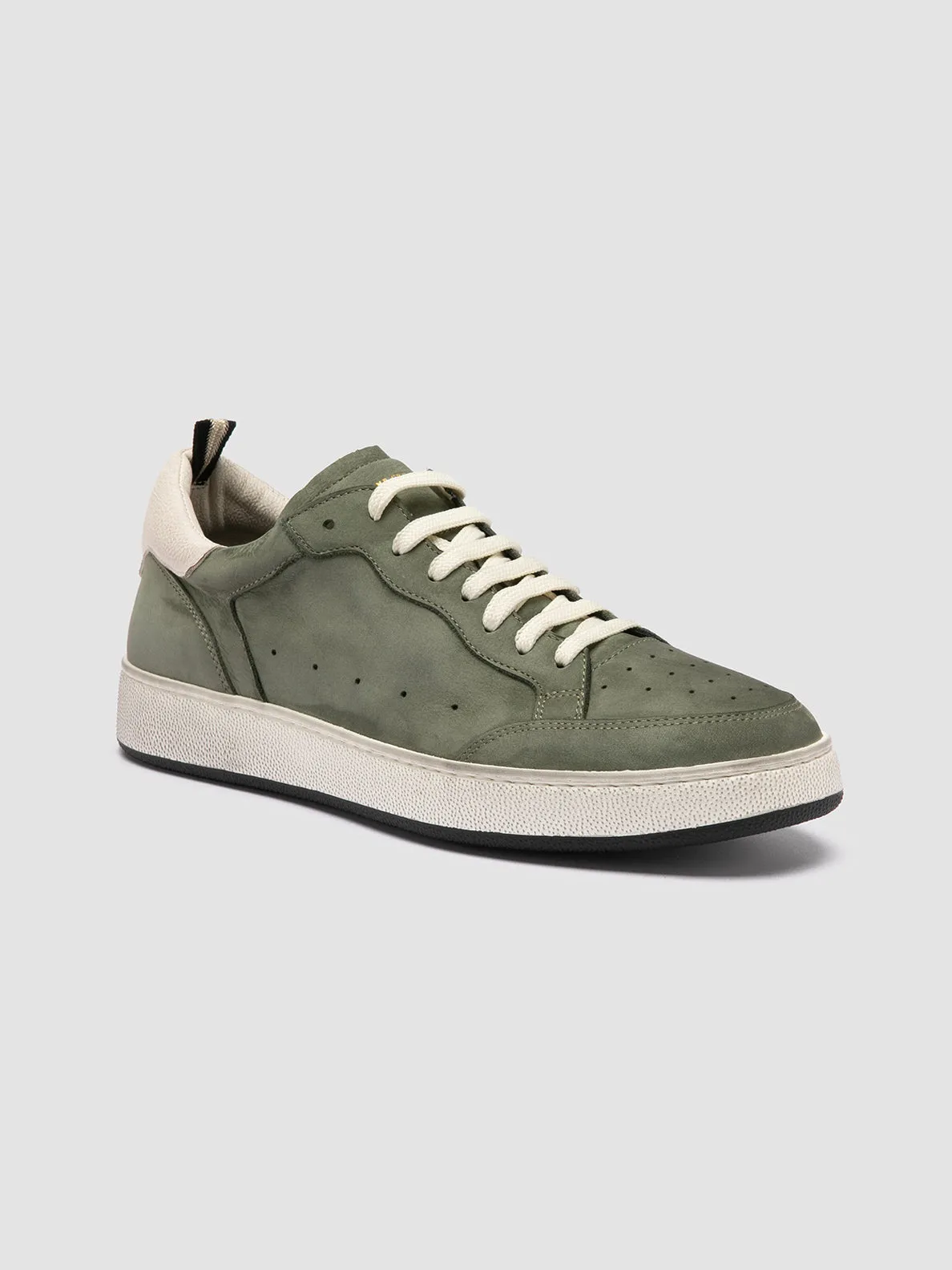 THE ANSWER 002 - Green Leather and Suede Sneakers,Men