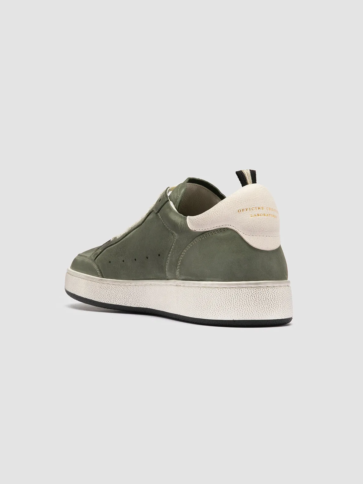 THE ANSWER 002 - Green Leather and Suede Sneakers,Men