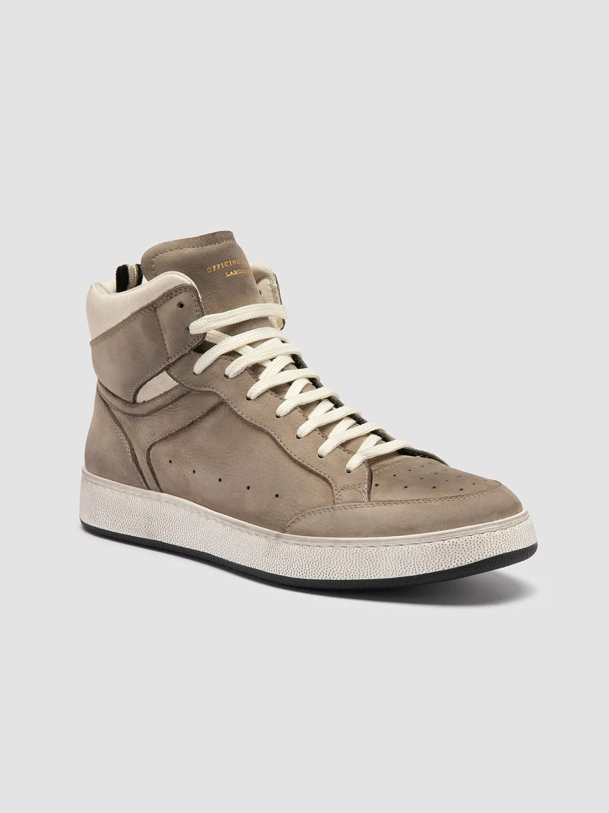 THE ANSWER 004 - Taupe Leather and Suede Sneakers,Men