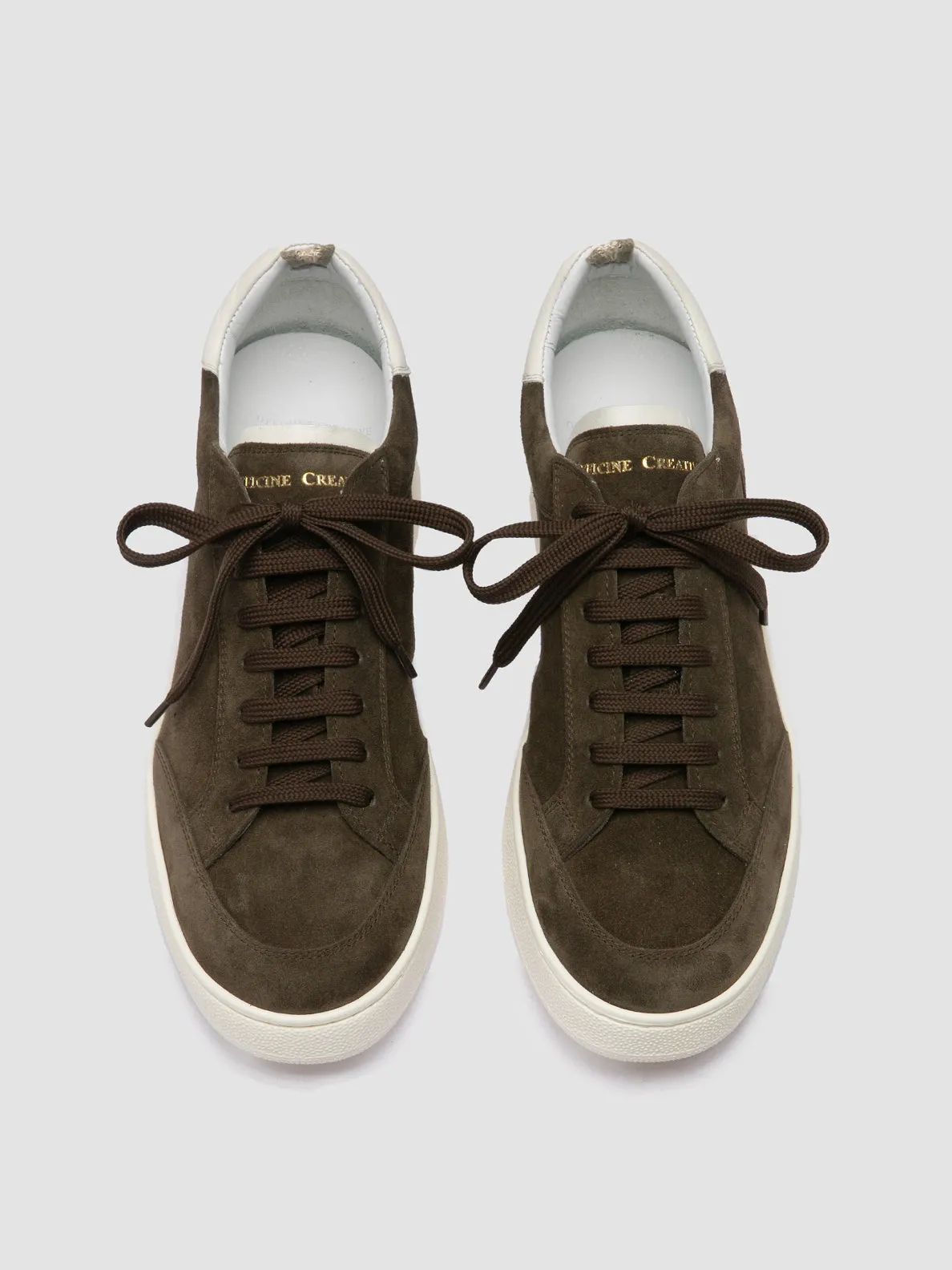 THE DIME 001 - Green Suede Low Top Sneakers,Men