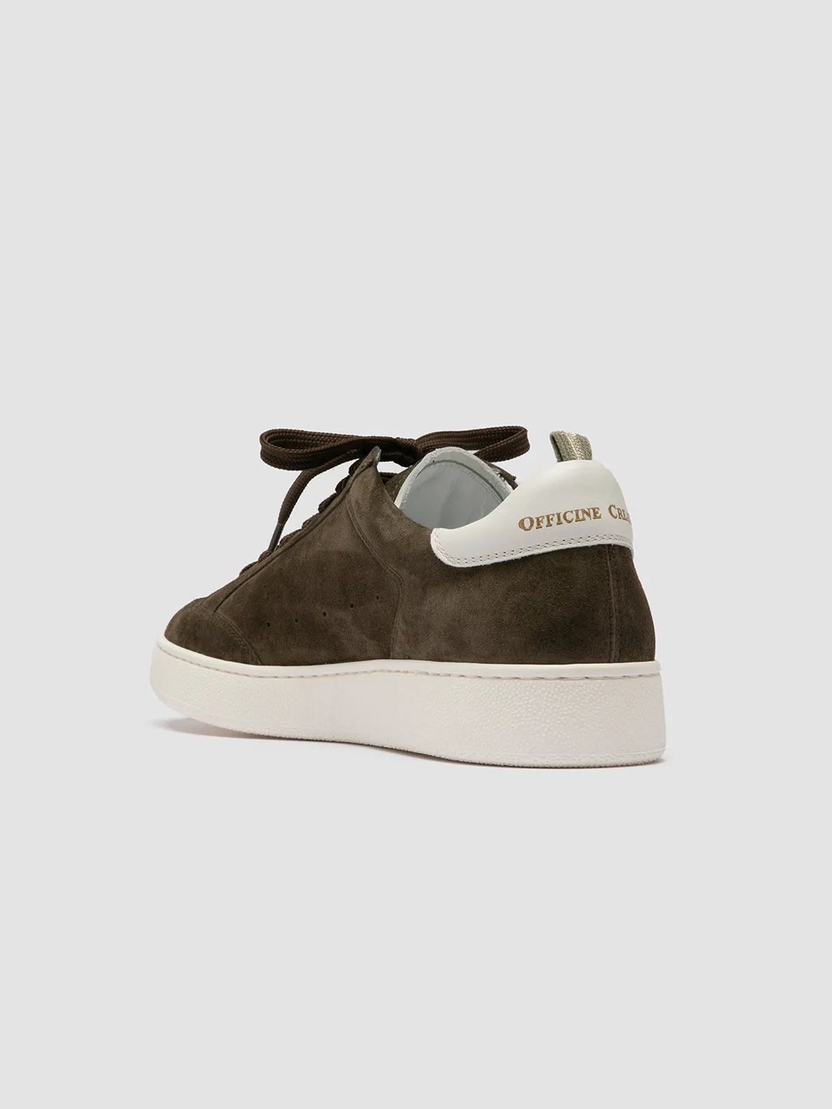 THE DIME 001 - Green Suede Low Top Sneakers,Men