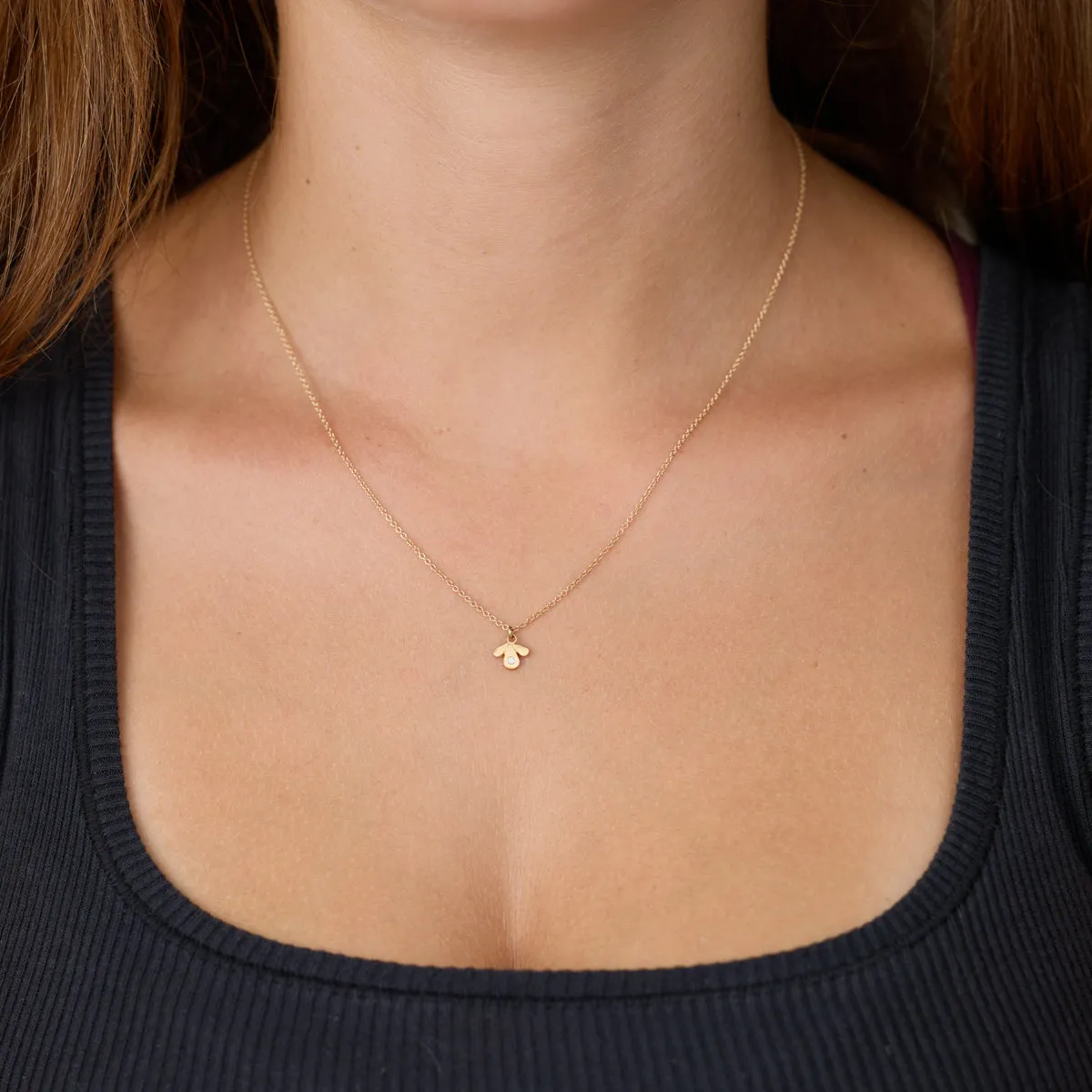 Tiny Gold Leaf Trio Necklace with Diamond,Jewelry Delicate & Elegant