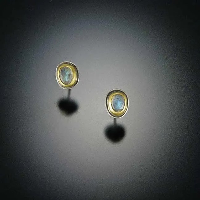 Tiny Labradorite Stud Earrings,Jewelry Delicate & Elegant