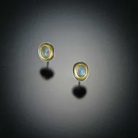 Tiny Labradorite Stud Earrings,Jewelry Delicate & Elegant