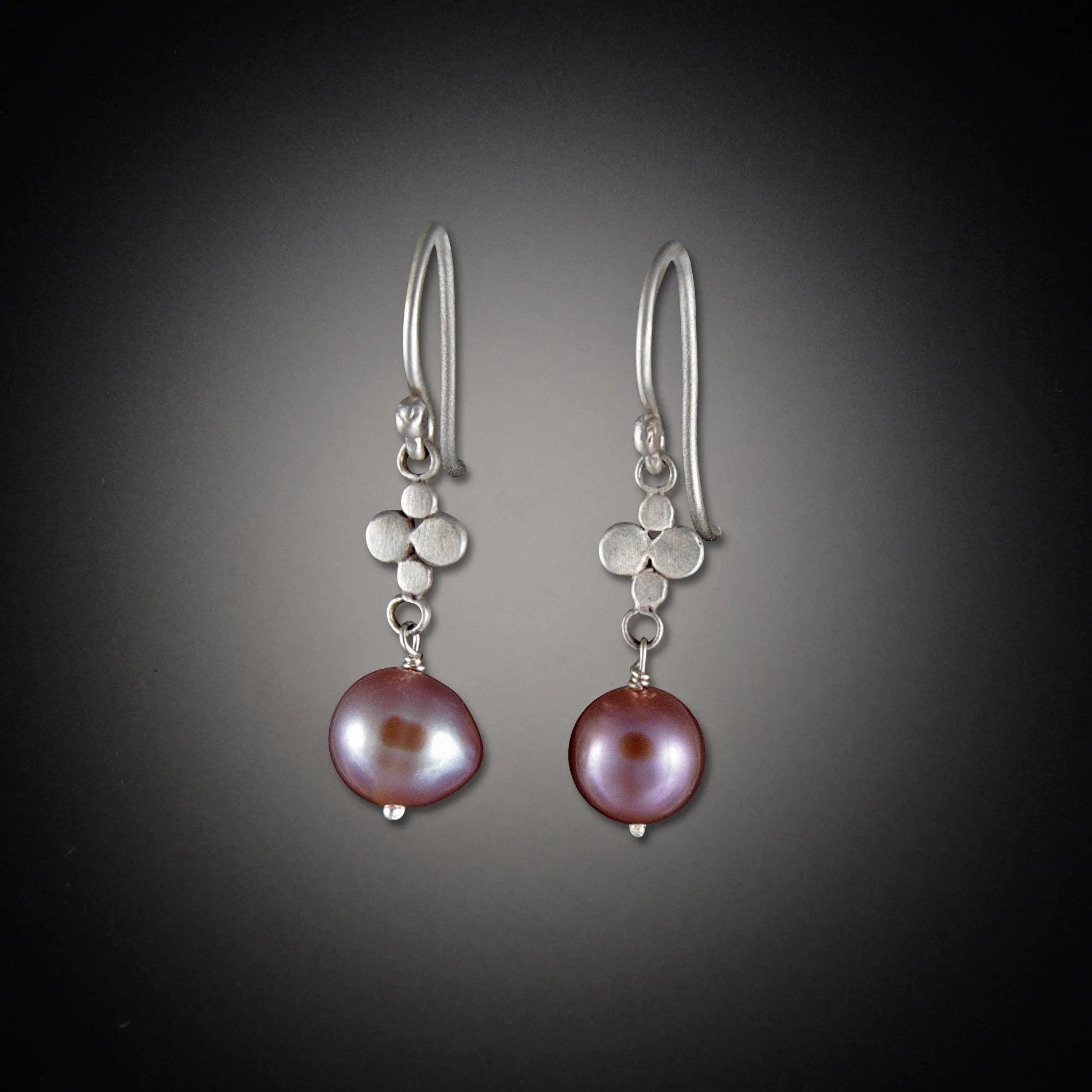 Tiny Multi Disk Earrings with Pearl Drops,Jewelry Delicate & Elegant