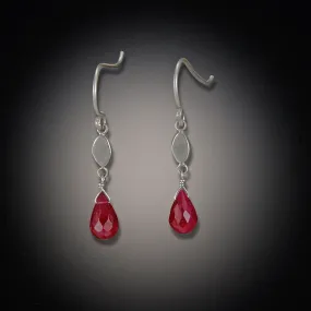 Tiny Oval Earrings with Gem Drops,Jewelry Delicate & Elegant