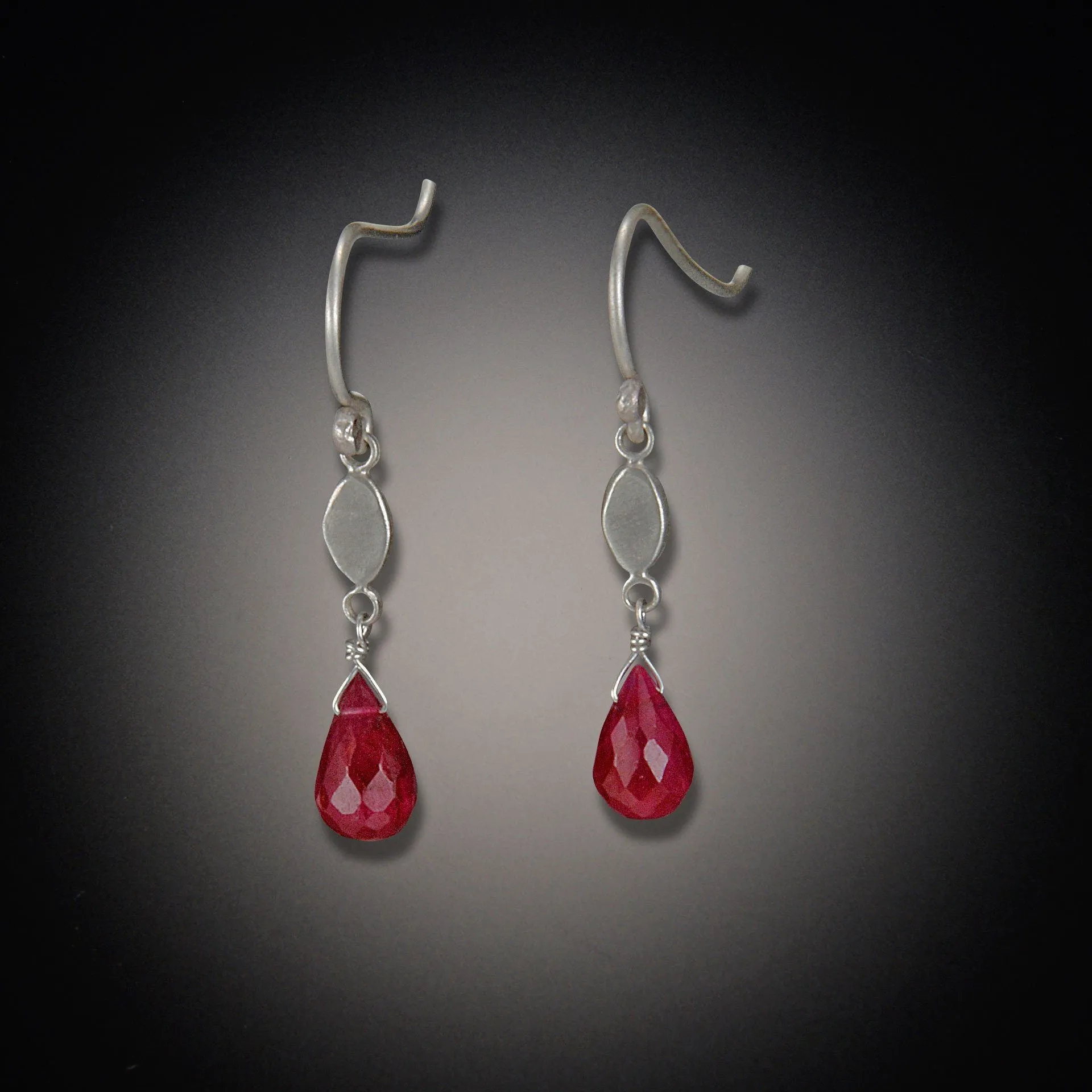 Tiny Oval Earrings with Gem Drops,Jewelry Delicate & Elegant