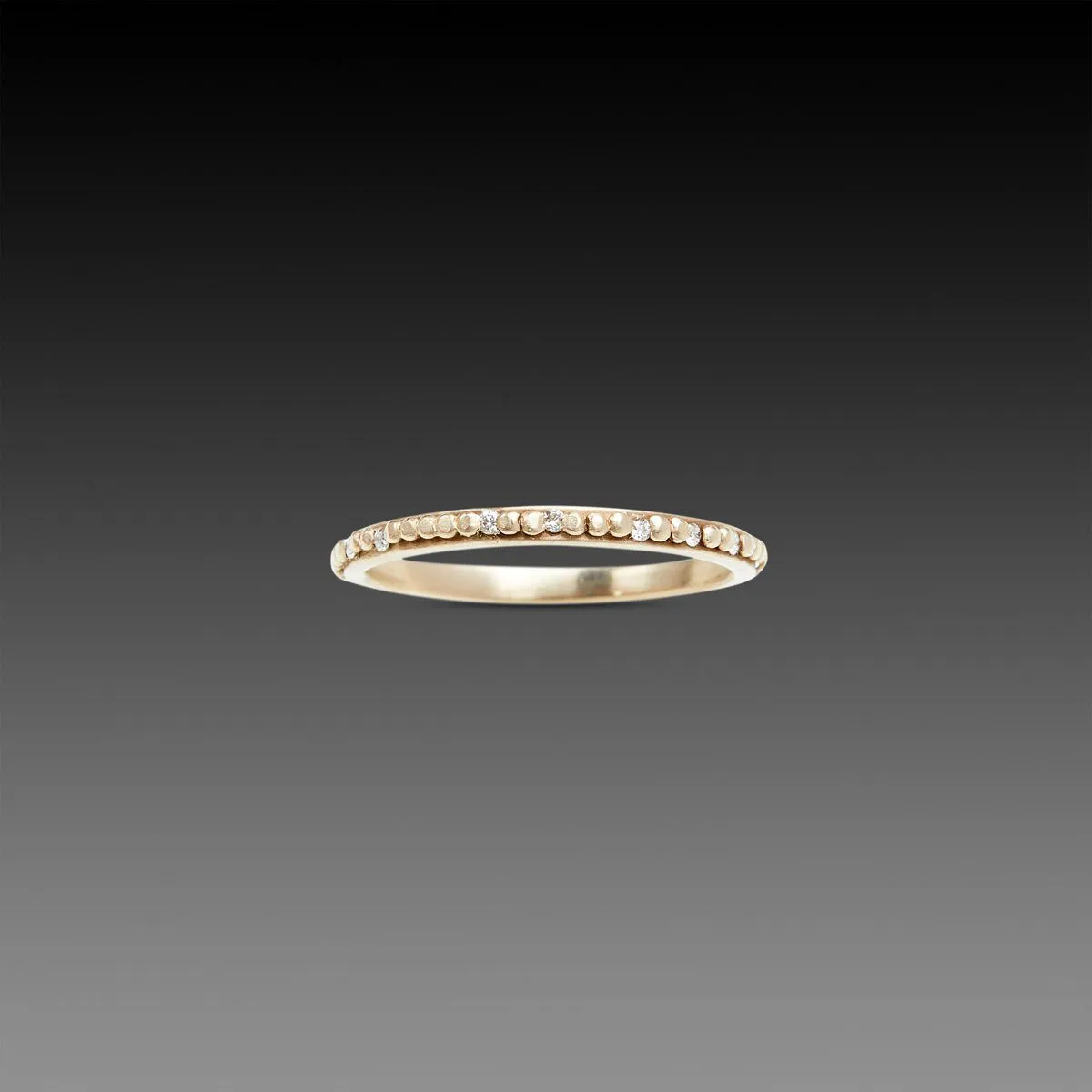 Tiny Raised Dot Band with Sprinkle Diamonds (White Gold),Men Rings
