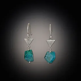 Tiny Triangle Earrings with Turquoise,Jewelry Delicate & Elegant