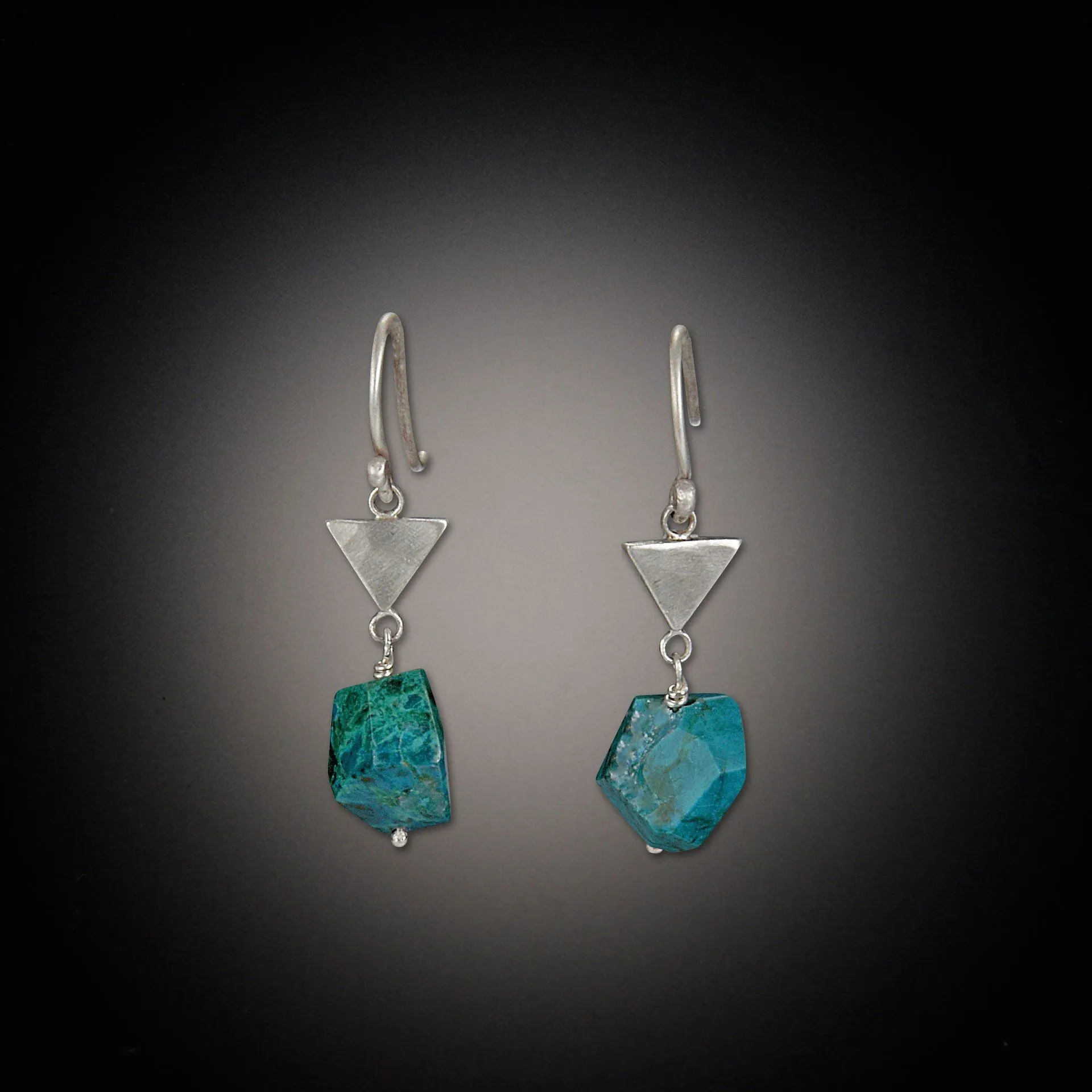 Tiny Triangle Earrings with Turquoise,Jewelry Delicate & Elegant