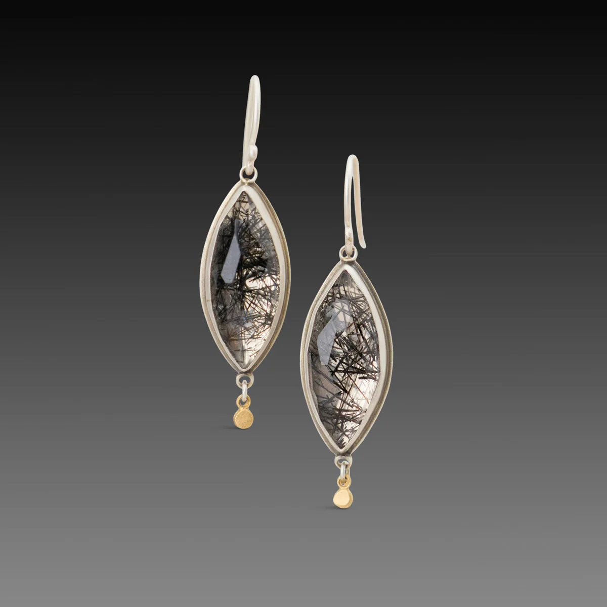 Tourmalinated Quartz Earrings,Jewelry Delicate & Elegant