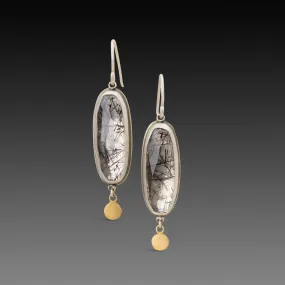 Tourmalinated Quartz Earrings,Jewelry Delicate & Elegant