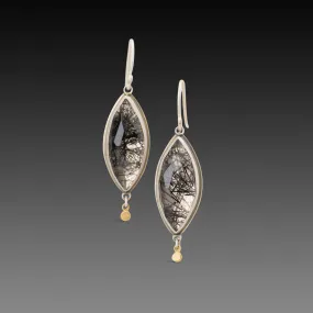 Tourmalinated Quartz Earrings,Jewelry Delicate & Elegant