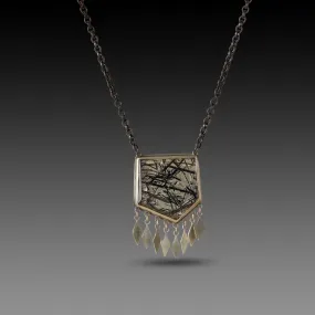 Tourmalinated Quartz Fringe Necklace,Jewelry Delicate & Elegant