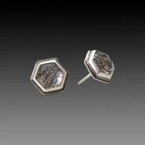 Tourmalinated Quartz Stud Earrings,Jewelry Delicate & Elegant