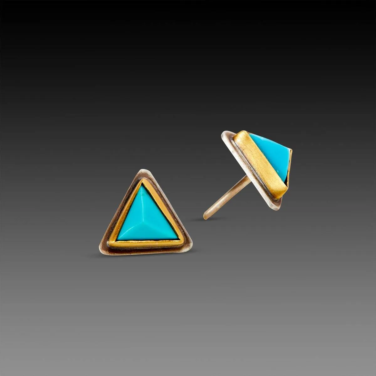 Triangle Turquoise Stud Earrings,Jewelry Delicate & Elegant