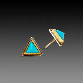 Triangle Turquoise Stud Earrings,Jewelry Delicate & Elegant
