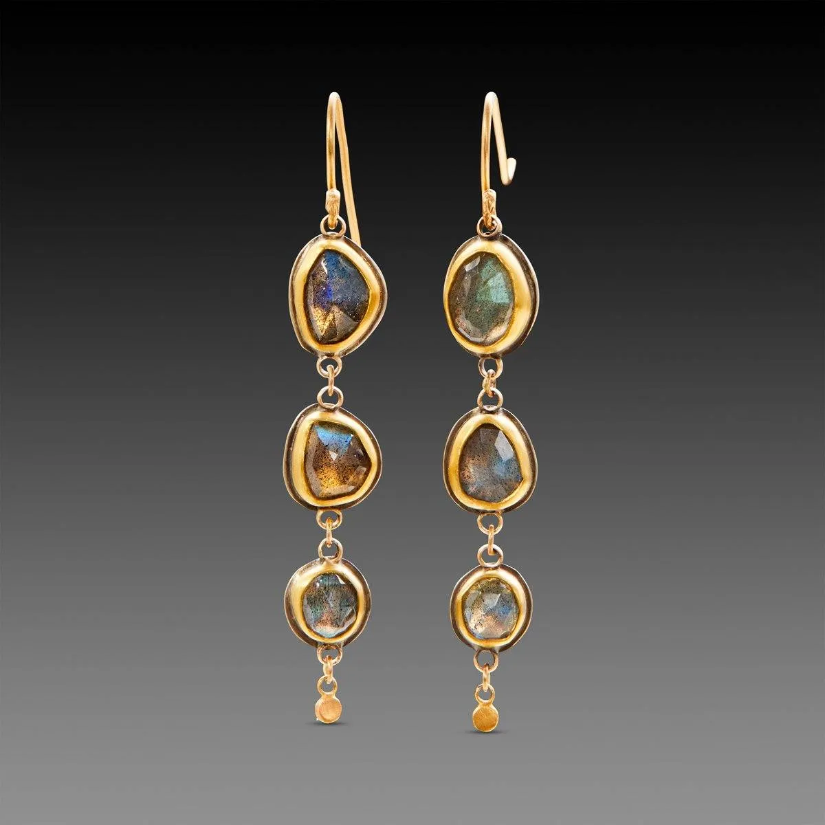Triple Labradorite Drop Earrings,Jewelry Delicate & Elegant