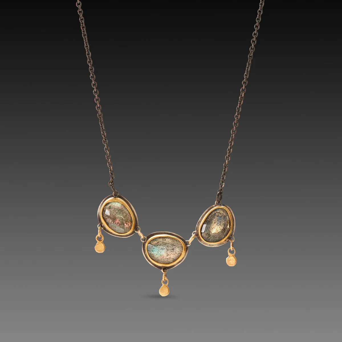 Triple Labradorite Necklace,Jewelry Delicate & Elegant