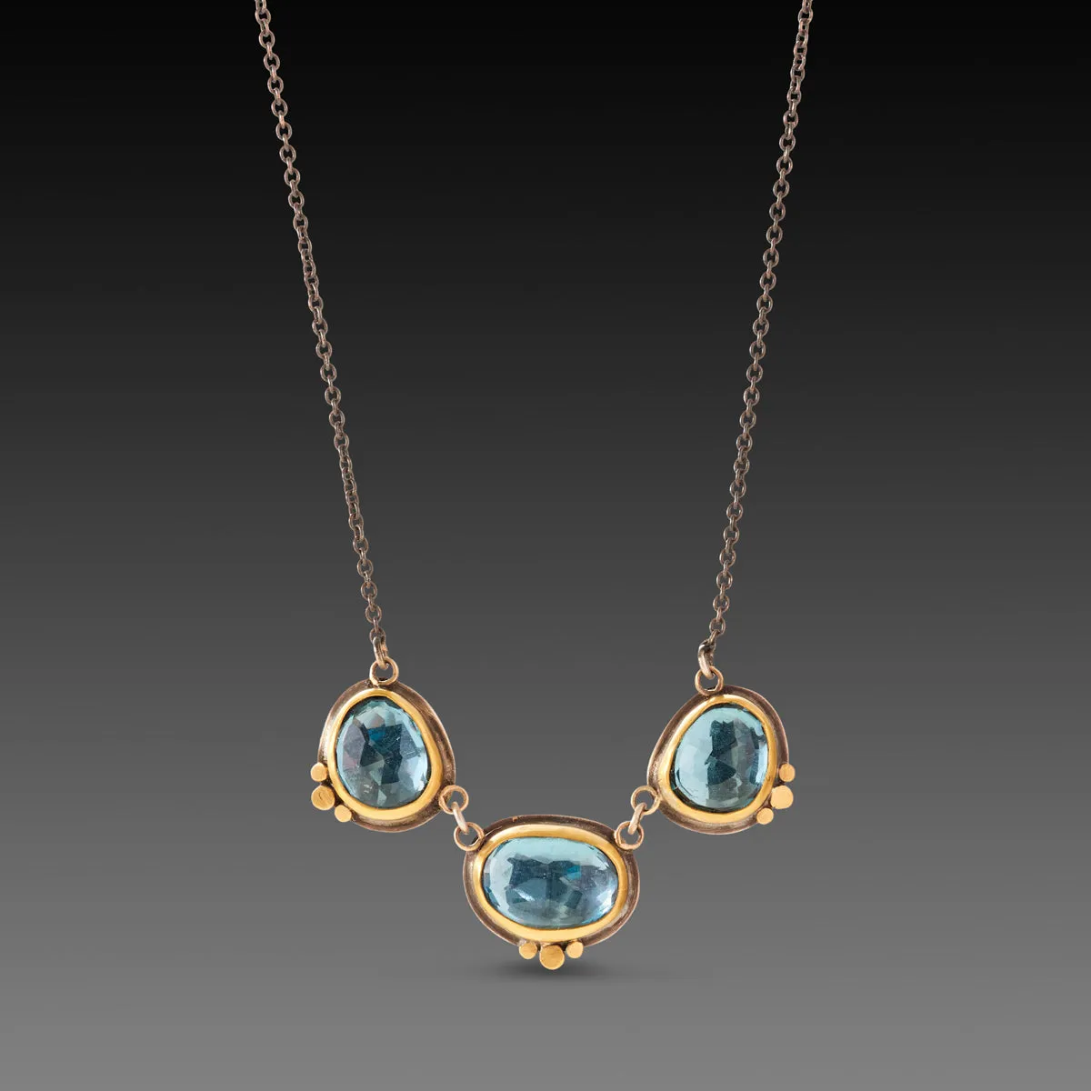 Triple Topaz Necklace,Jewelry Delicate & Elegant