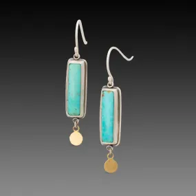 Turquoise Earrings with 22k Disks,Jewelry Delicate & Elegant
