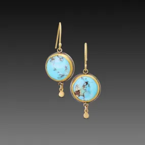 Turquoise Earrings with Gold Drops,Jewelry Delicate & Elegant