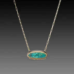 Turquoise Necklace with Diamond Line,Jewelry Delicate & Elegant