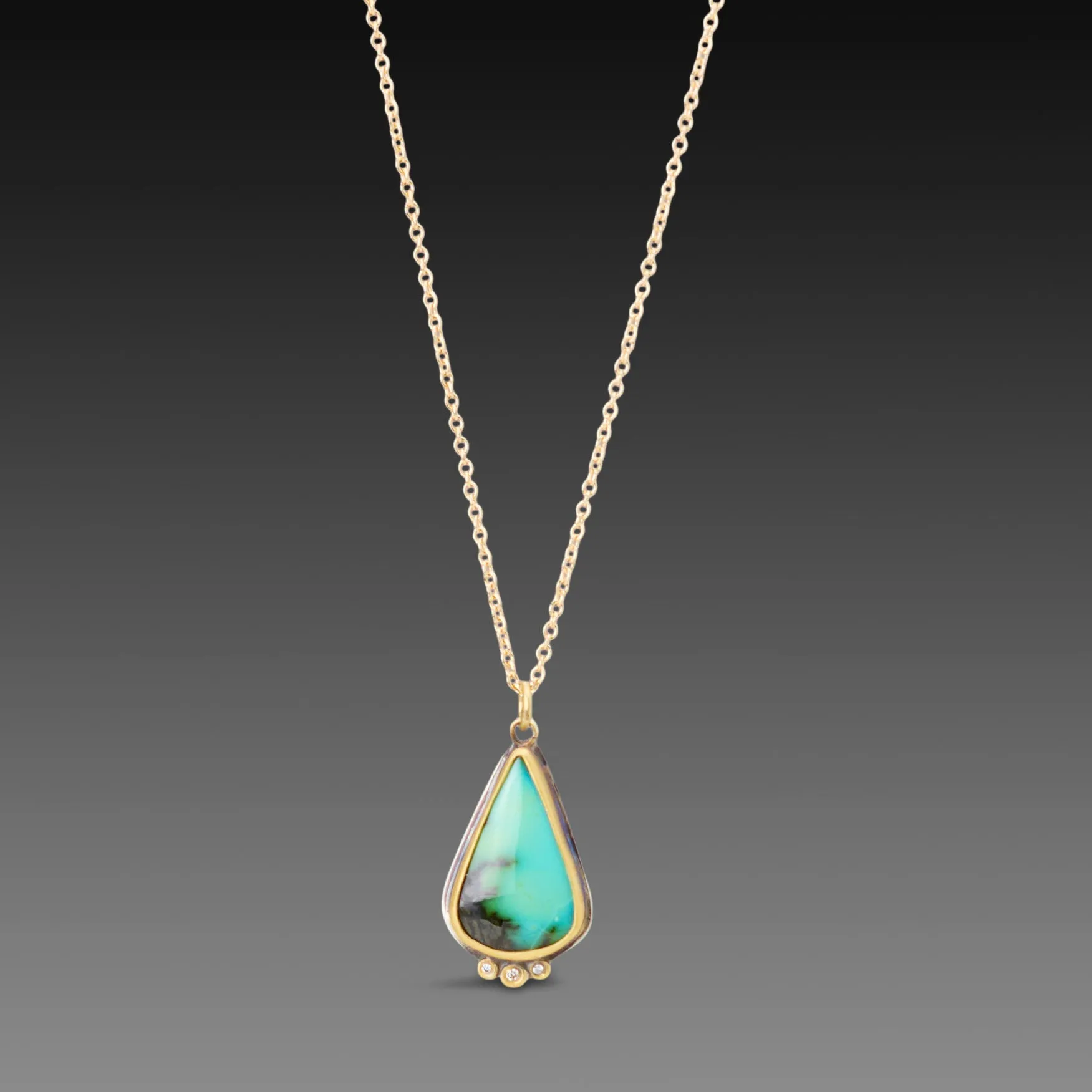 Turquoise Teardrop Necklace with Diamonds,Jewelry Delicate & Elegant