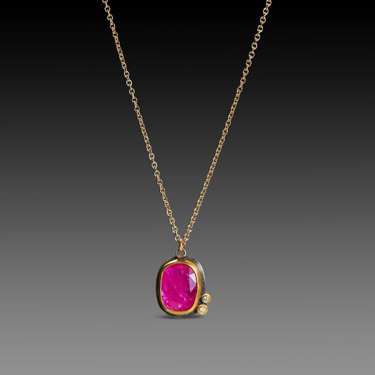 Vibrant Ruby Necklace with Diamonds,Jewelry Delicate & Elegant