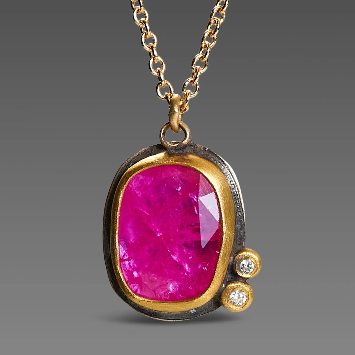 Vibrant Ruby Necklace with Diamonds,Jewelry Delicate & Elegant