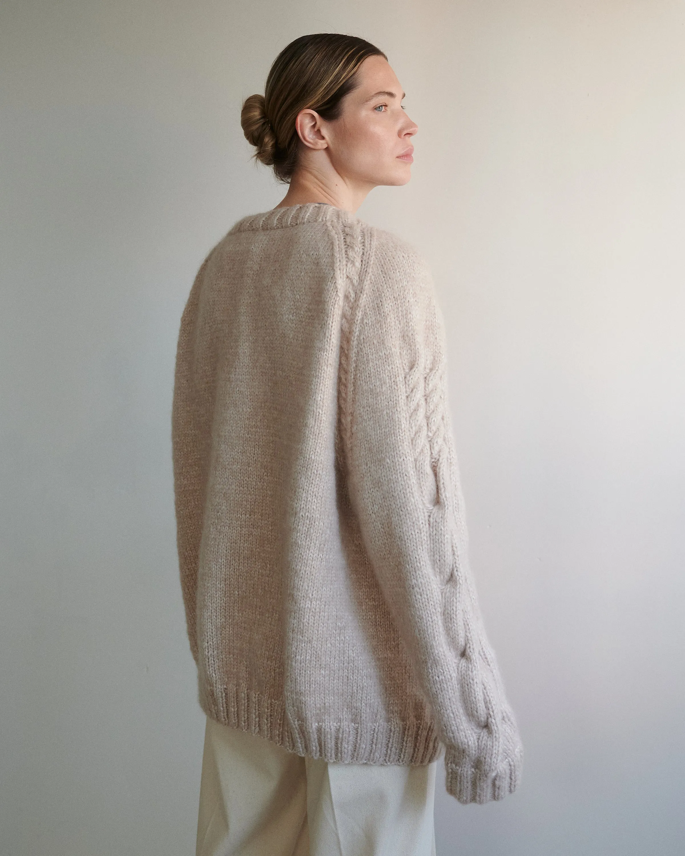Vilnel? Merino Wool Cardigan - Beige,Women Sweaters