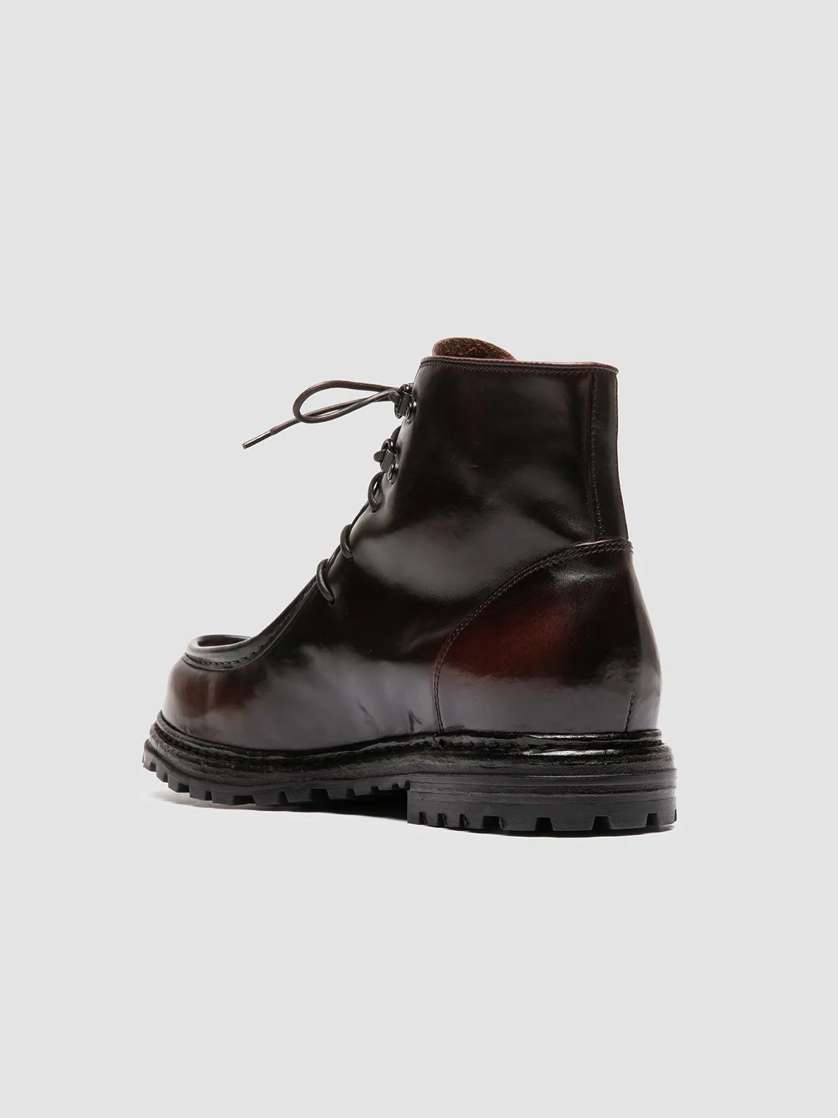 VOLCOV 010 - Burgundy Leather Lace-Up Boots,Men Boots