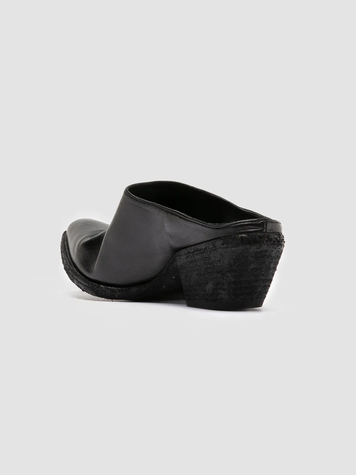 WANDA DD 101 - Black Leather Mule Sandals,Women