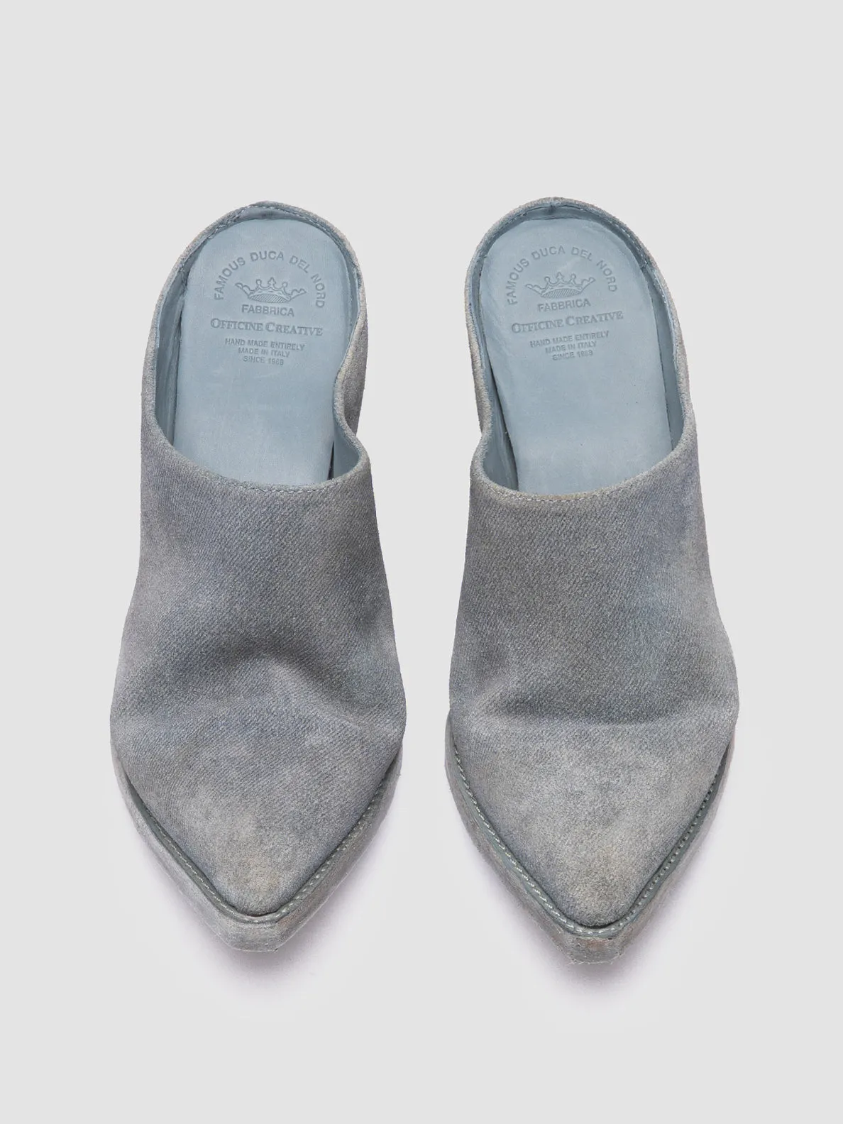 WANDA DD 101 - Blue Suede Mule Sandals,Women