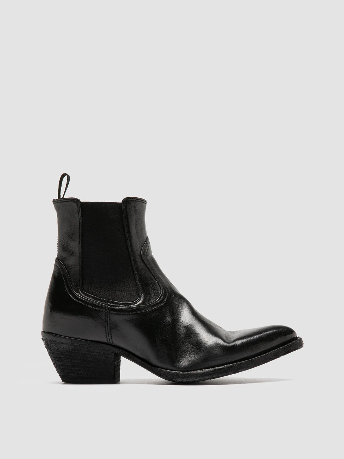 WANDA DD 102 - Black Leather Chelsea Boots,Women