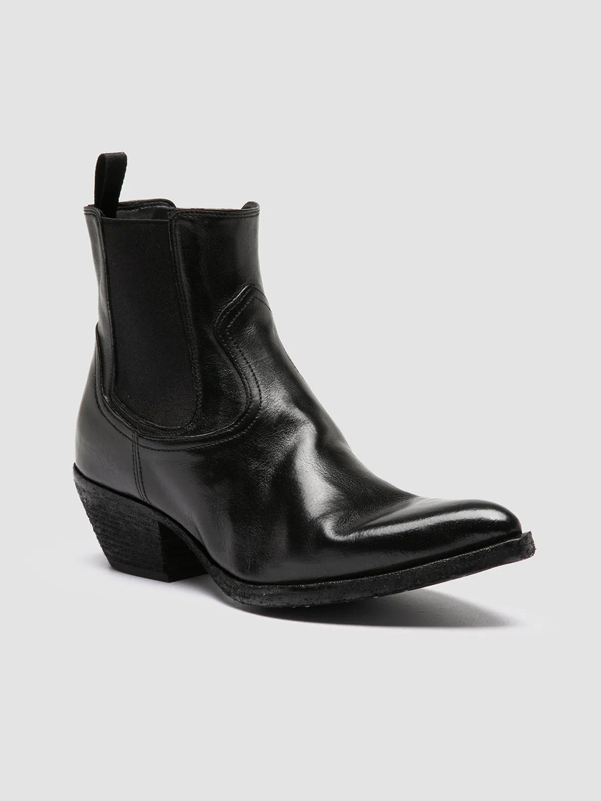 WANDA DD 102 - Black Leather Chelsea Boots,Women