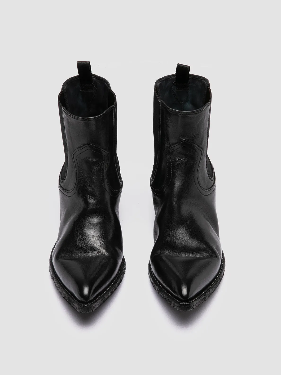 WANDA DD 102 - Black Leather Chelsea Boots,Women