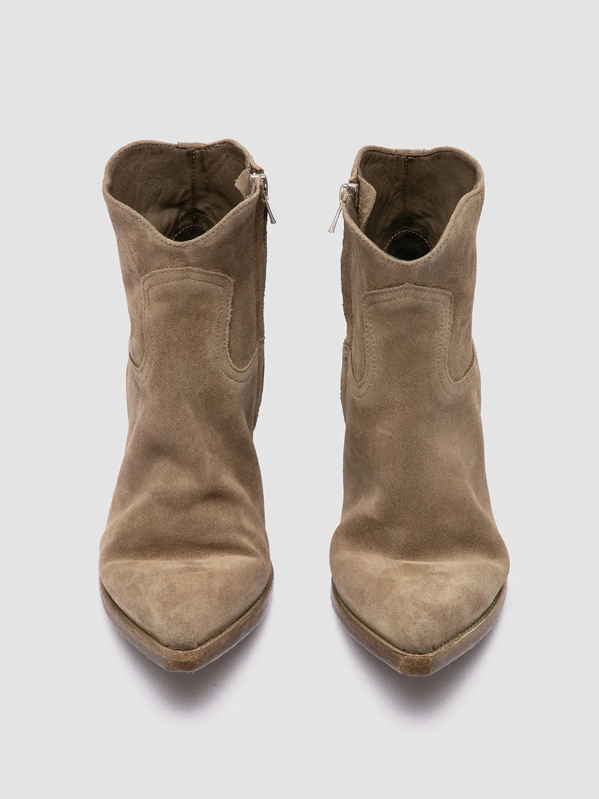 WANDA DD 103 - Taupe Suede Zip Boots,Women