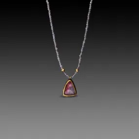 Watermelon Tourmaline and Labradorite Beaded Necklace,Jewelry Delicate & Elegant