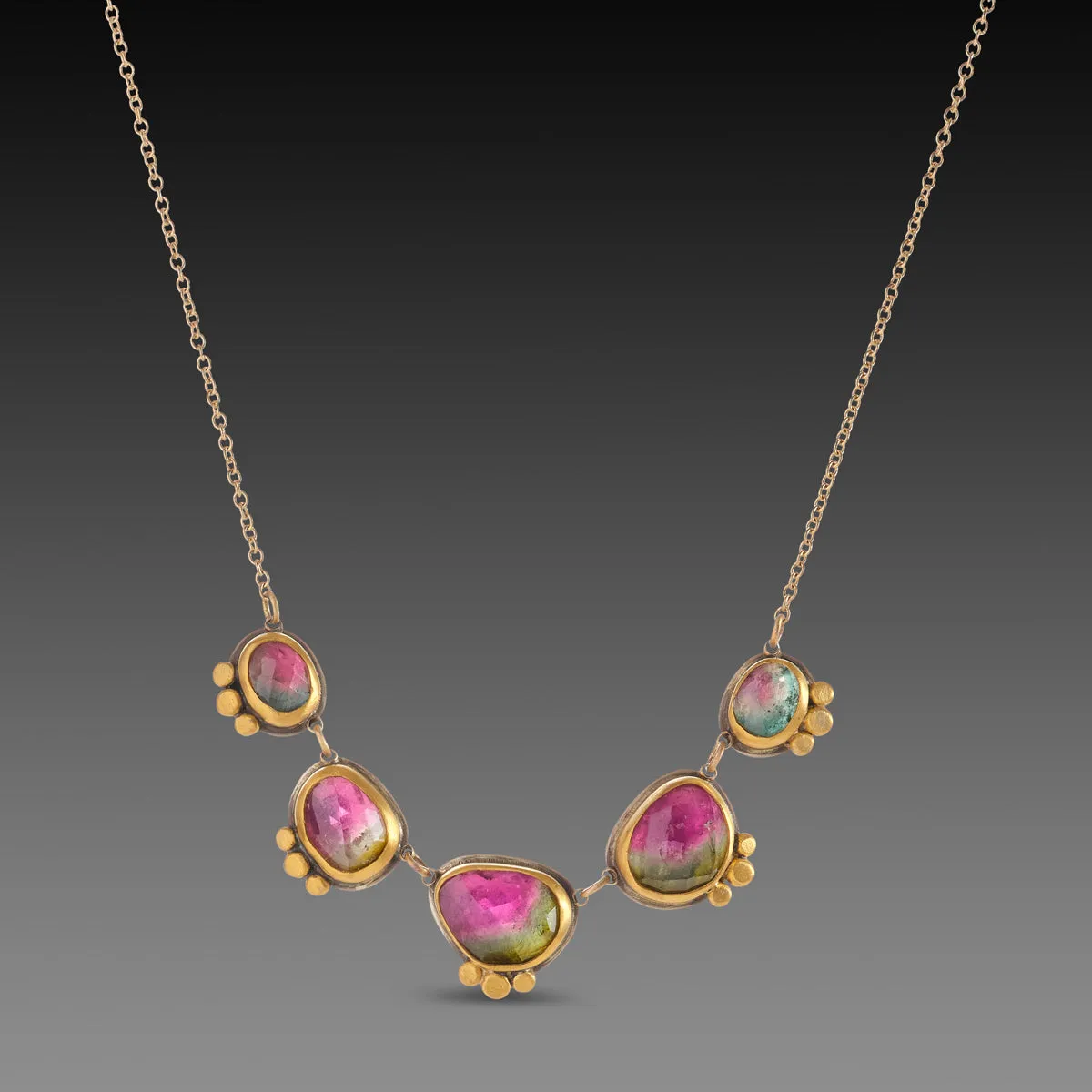 Watermelon Tourmaline Necklace,Jewelry Delicate & Elegant