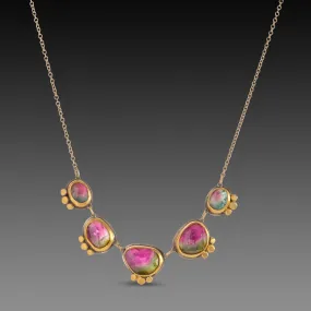 Watermelon Tourmaline Necklace,Jewelry Delicate & Elegant
