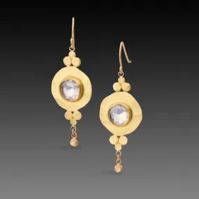 White Sapphire Disk Earrings,Jewelry Delicate & Elegant