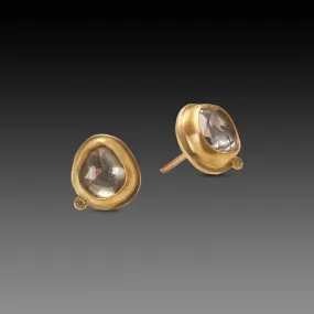 White Sapphire Stud Earrings,Jewelry Delicate & Elegant